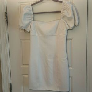 Cinq À Sept White Puff Sleeve Dress